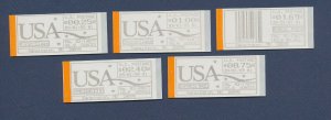 USA - Scott CVP11a-CVP15a - FVF MNH S/A computer vended set - 1989 