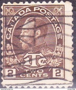 CANADA 1916 KGV 2c + 1c Brown Perf 12 Die I SG 238 Used