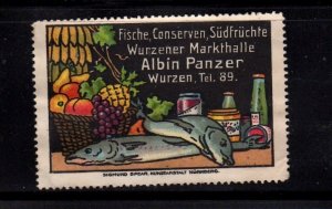 German Advertising - Albin Panzer Market Hall, Wurzen - Fish, Fruit, Preserves