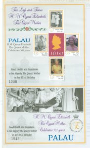 Palau #636-637 Mint (NH) Souvenir Sheet (Queen) (Royalty)