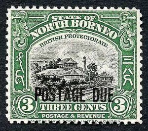 North Borneo SGD67 3c Mint no gum Post Due Cat 12 Pounds