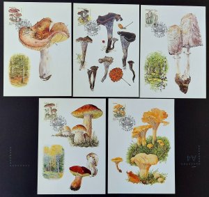 99-103 Sweden 1996 maxicards Mushrooms fungi Scott 2186-2190