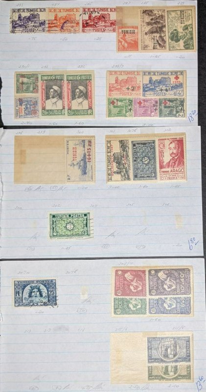 EDW1949SELL : TUNISIA Useful Mint & Used collection in O/T approval pgs Cat $968