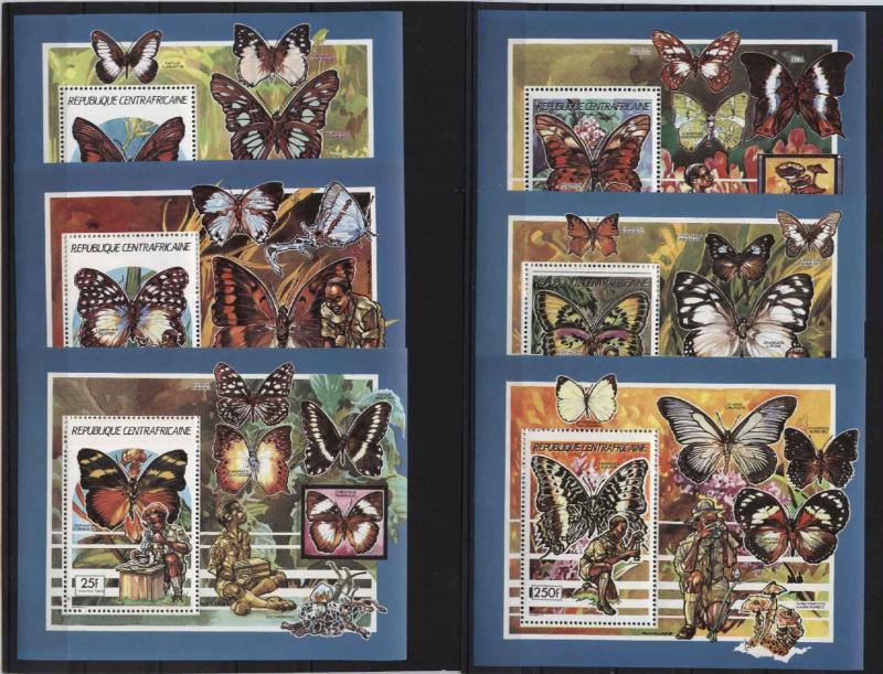 Central Africa Butterflies/Scouts Mi Bl#493-98 MNH