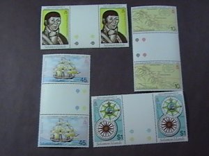 SOLOMON ISLANDS # 439-442 -MINT/NH--COMPLETE SET OF CROSS GUTTER PAIRS--1981