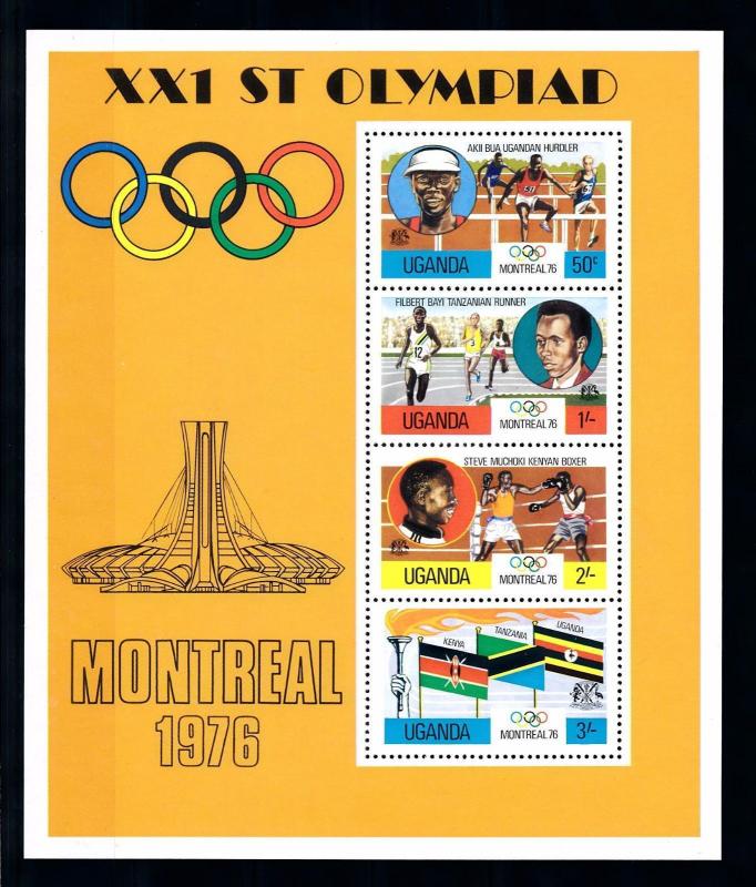 [56312] Uganda 1976 Olympic games Montreal Athletics Boxing Flags MNH Sheet