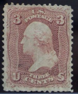 US Scott #65 - VF - 3c Rose - Washington - NG - 1861