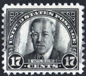 SC#623 17¢ Woodrow Wilson Single (1925) Used