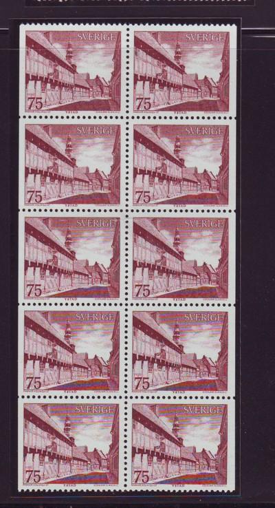 Sweden Sc1040a 1974 Ystad Street stamp booklet pane