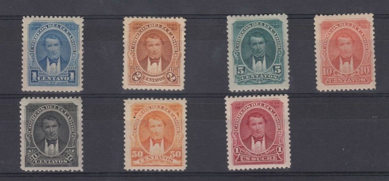 Ecuador 1895 Short Set SG74/80 Sc#47/54 MH JK2508