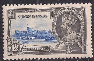 British Virgin Island 1935 KGV 1 1/2d Silver Jubilee MM SG 104 ( C1020 )