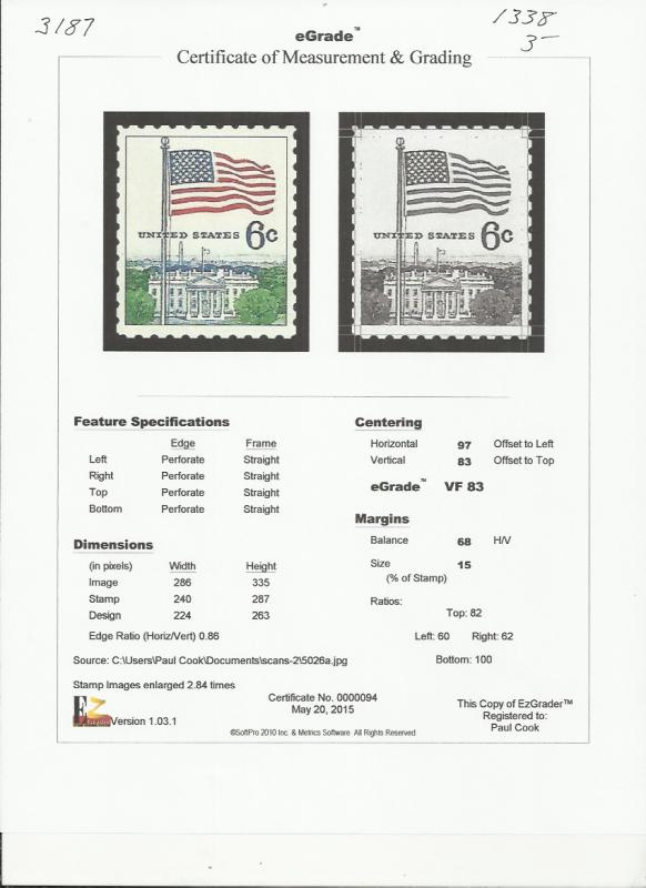 # 1338 MINT NEVER HINGED FLAG VF+