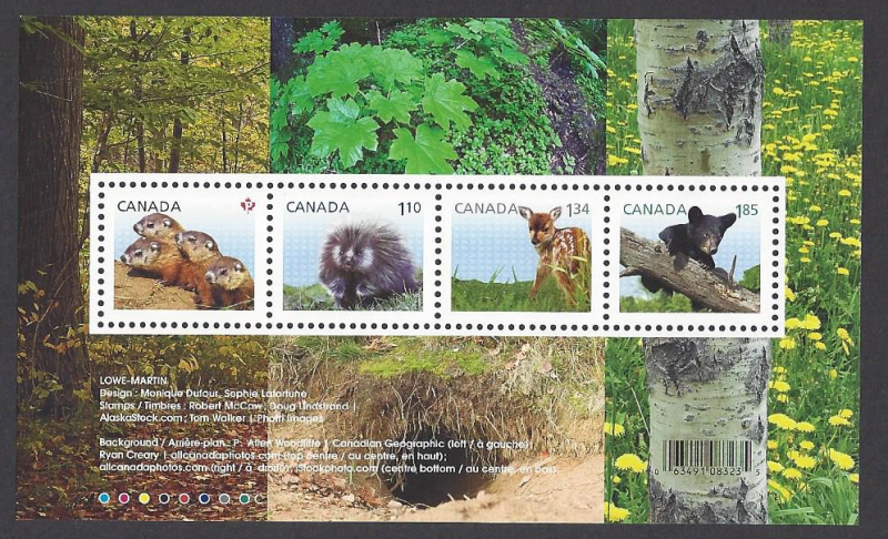 Canada #2602 MNH ss, Juvenile wildlife, issued 2013