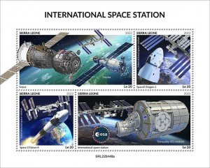 SIERRA LEONE - 2022 - Int. Space Station - Perf 4v Sheet - Mint Never Hinged