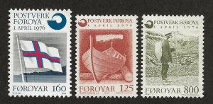 FAROE ISLANDS SC# 21-23  FVF MNH