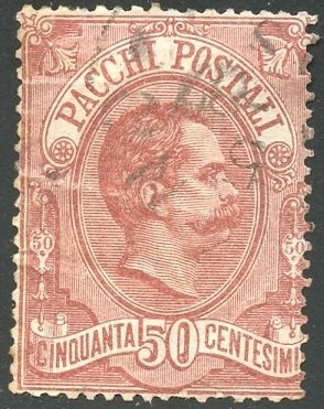 Italy Scott Q3 UFH - 1884 50c Parcel Post - SCV $15.00