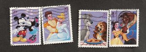 US 2006 The Art of Disney Romance 4025-28 Four design singles USED