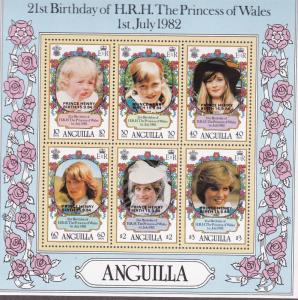 Anguilla 1985 Princess Diana  Souvenir Sheet Birth of Prince Henry Overprint