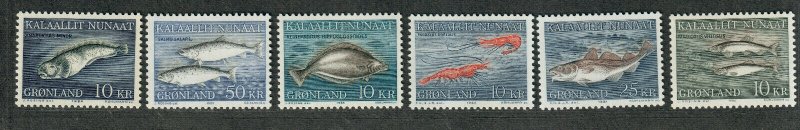 Greenland Sc#136-141 M/NH/VF, Fish, Cv. $44