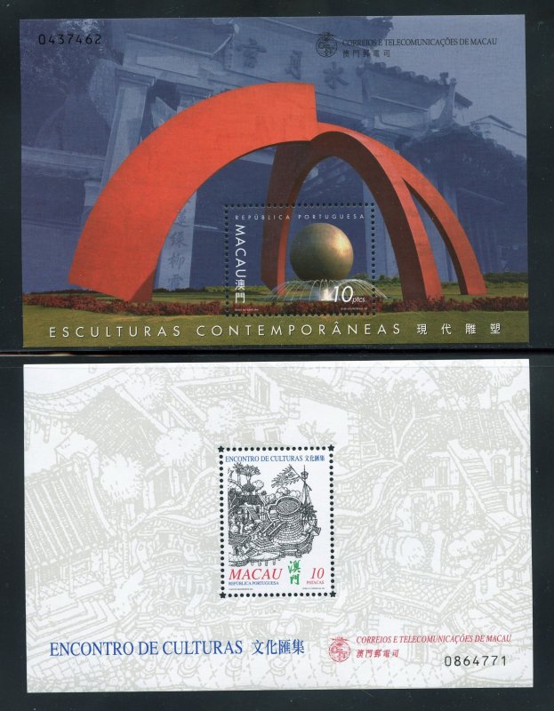 Macao 16 MNH Different  S/S's from 1999-2000,  968//1027  SCV $45.75.