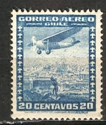 Chile 1936: Sc. # C32; MH Single Stamp > Wmk 215