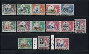 BASUTOLAND SCOTT #61-71 1961 SURCHARGES (+3 VARIATIONS) - MINT LH/NH