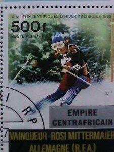 CENTRAL AFRICA-1977-PROMOTION-OLYMPIC-INNSBUCK'76 -CTO FANCY CANCEL S/S