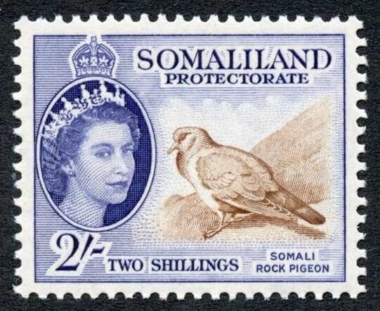 Somaliland SG146 2/- Brown and Bluish violet M/M Cat 28 pounds
