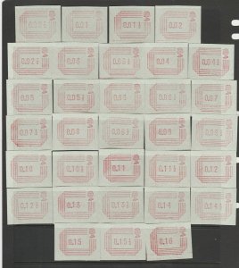 1984 MACHINE PRINTED POSTAGE PAID LABELS x32 MNH