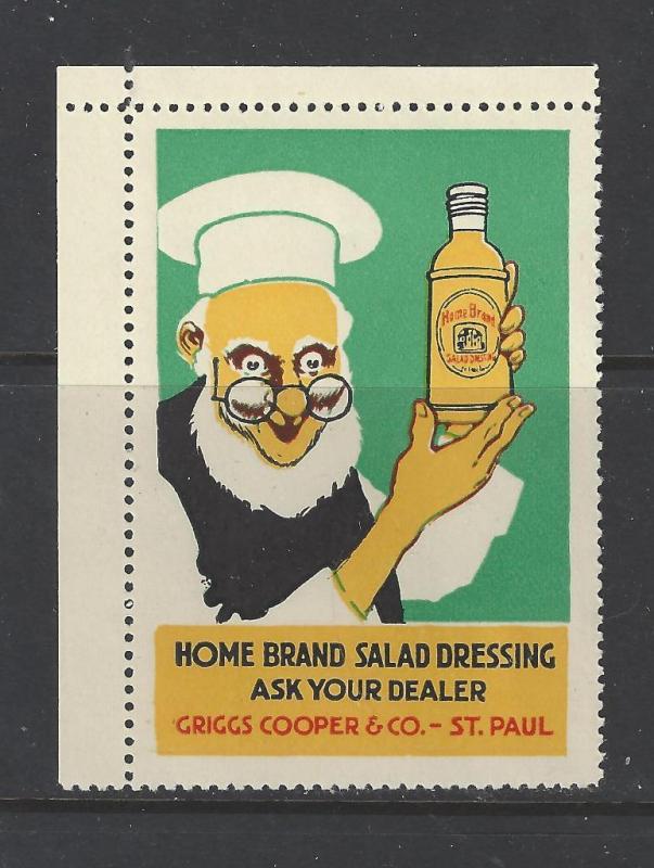 Early 1900s Home Brand Salad Dressing -Griggs Cooper Co Ad Poster Stamp (AW1)