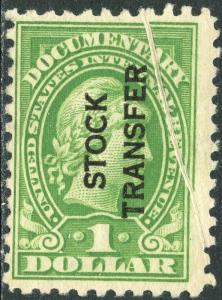 #RD30 VAR. $1.00 DOCUMENTARY REVENUE STAMP WITH  PRE-PRINT FOLD ERROR BN9561