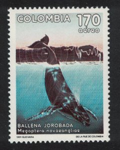 Colombia Humpback whale diving Marine Mammals 1991 MNH SG#1895