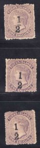 MOMEN: TURKS ISLANDS SG #12-14 1881 MINT OG H £585 LOT #66293