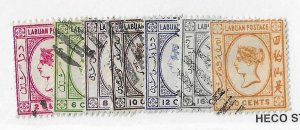 Labuan Sc #33-39 set of 7  used VF