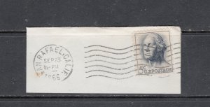 Scott # 1213  used  Sheet  single on paper San Rafael CA Sept 23  1966