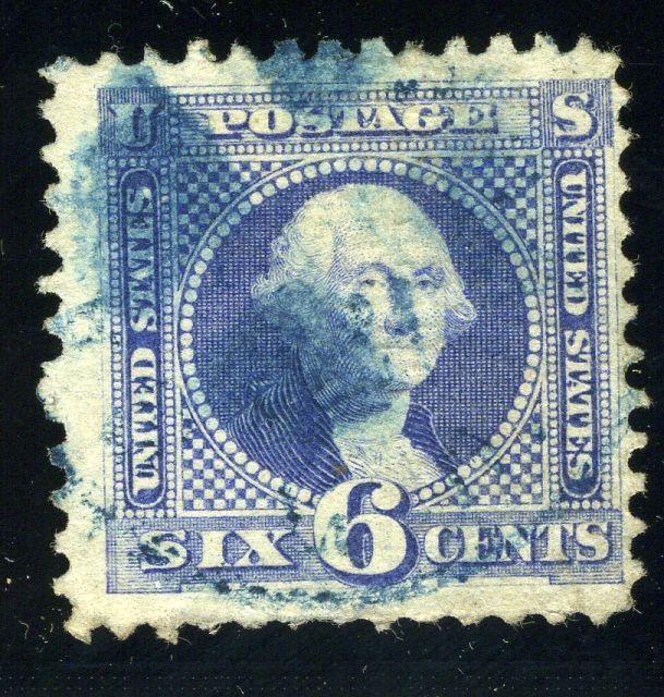 UNITED STATES SCOTT# 115 WASHINGTON USED MUTE BLUE CANCEL AS SHOWN