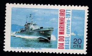 Brazil Scott 1206 No Gum As Issued GunBoat, Navy Day 1971 stamp