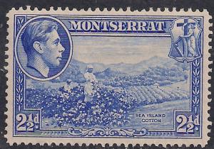 Montserrat 1938 - 48 KGV1 2 1/2d Ultramarine MM SG 105a ( J1142)