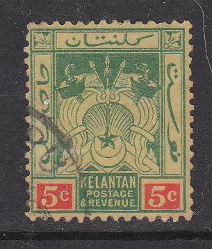Malaya Kelantan 1921 Sc20 5c Used