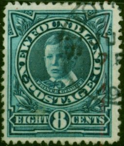 Newfoundland 1911 8c Greenish Blue SG123a V.F.U