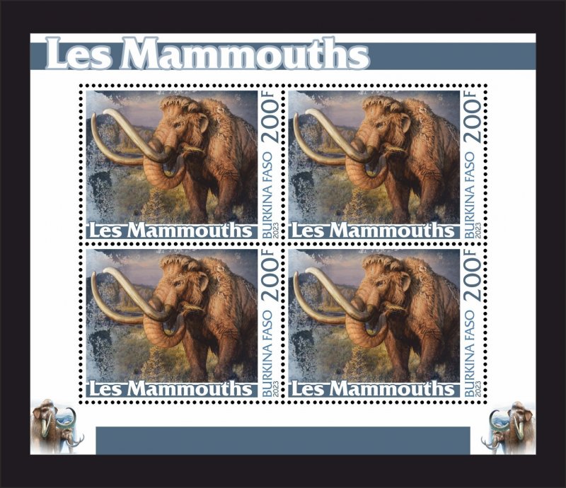 Stamps.Prehistoric Fauna Mammoths 2023 6 sheets perforated NEW