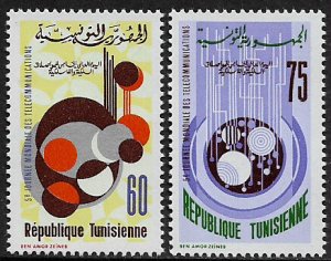 Tunisia #606-7 MNH Set - Telecommunications Day