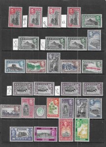 CEYLON SCOTT #278-299 GEORGE VI SETS 1938-1947 (MISSING 289A)- MINT HINGED/LH