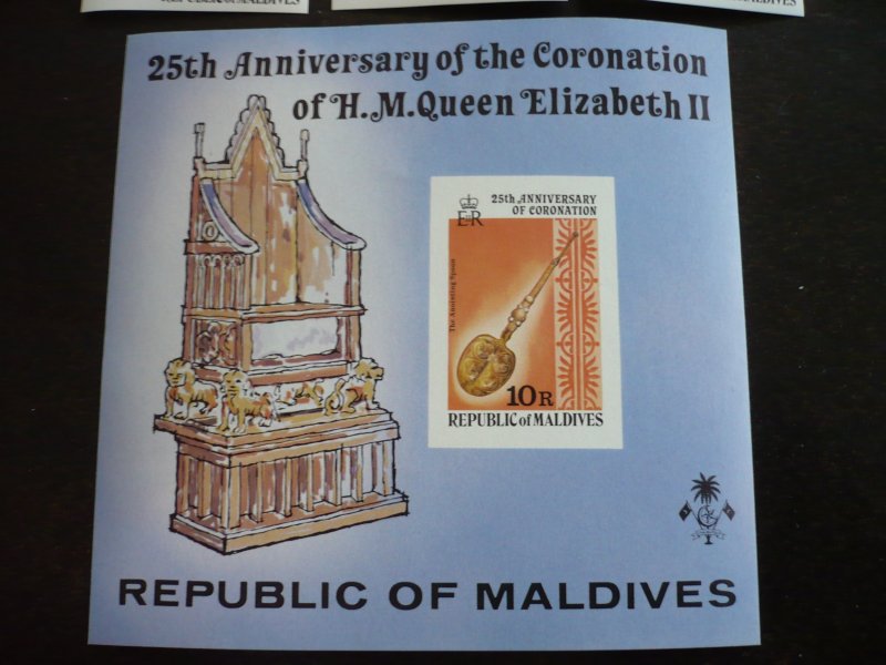 Stamps-Maldives -Scott#743-749-Mint Never Hinged Set of 6+Souvenir Sheet Imperf