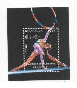 Nicaragua 1987 Rhythmic Gymnastics Games Sports S/S Sc 1653 Used B101