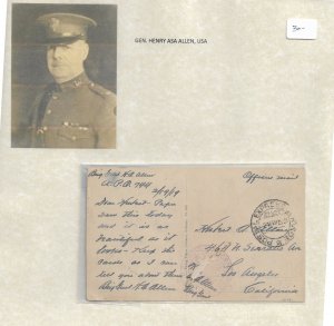 Brig Gen Henry Allen, USA APO 744 to Los Angles, Ca 1919 (53079)