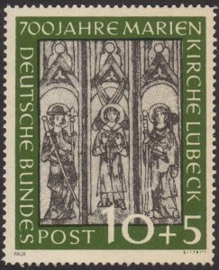 1951, Germany 10+5Pf, MNH, Sc B316, REPRINT