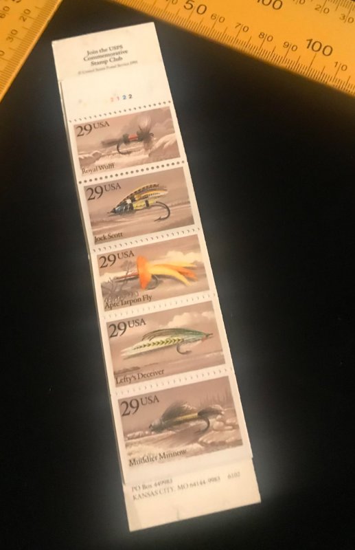 BK189 Full Booklet, Plate# A22122, MNH, 2549a Fly Fishing Stamps