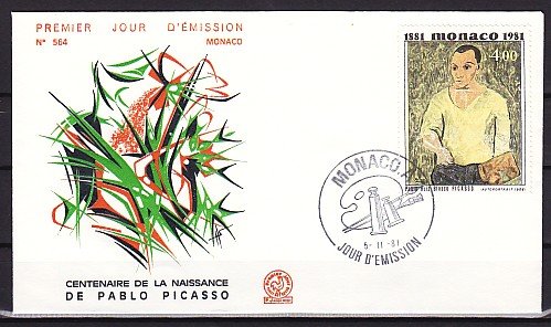 Monaco, Scott cat. 1307. Artist Pablo Picasso issue. First day cover. ^