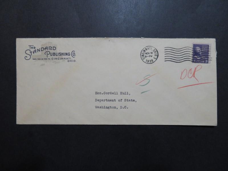 US 1938 The Standard Publishing Co Cincinnati Cacheted Cover - Z9155 